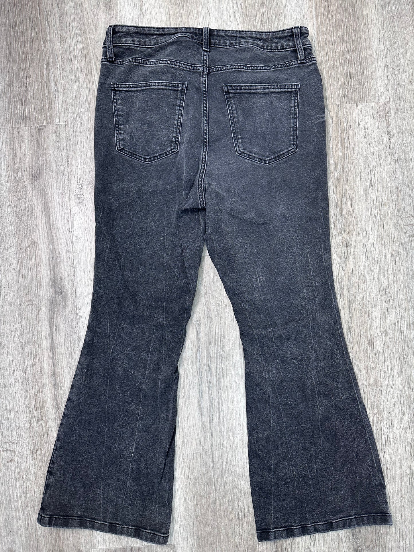 Jeans Flared By Ava & Viv In Black Denim, Size: 16