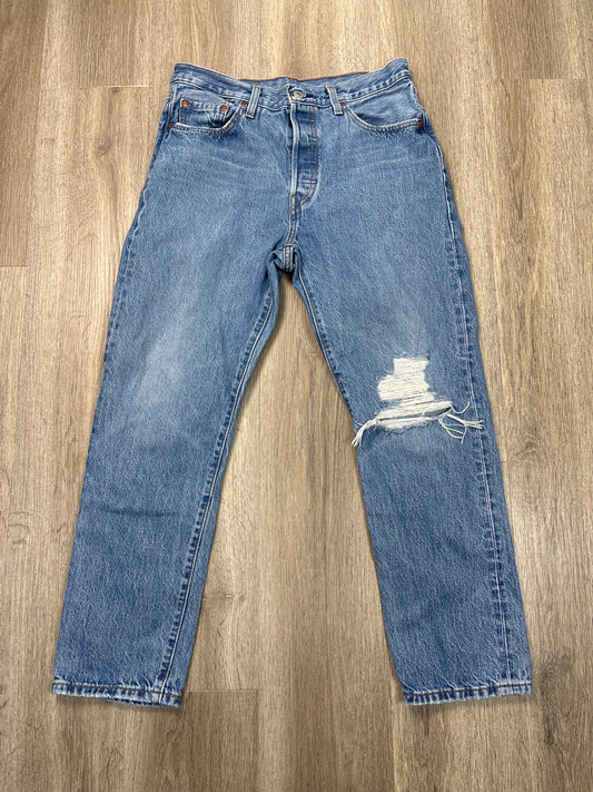 Jeans Straight By Levis In Blue Denim, Size: 8