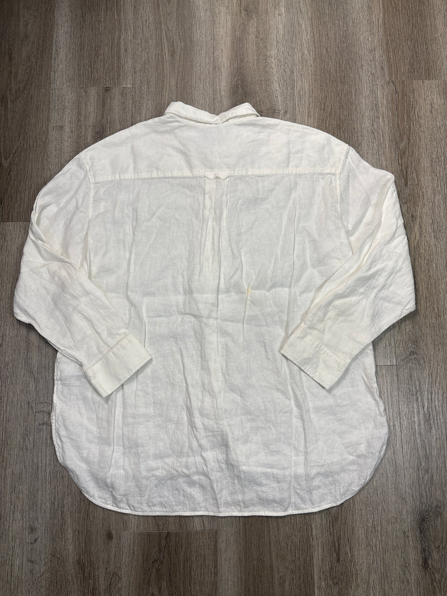 Blouse Long Sleeve By Athleta In White, Size: 1x