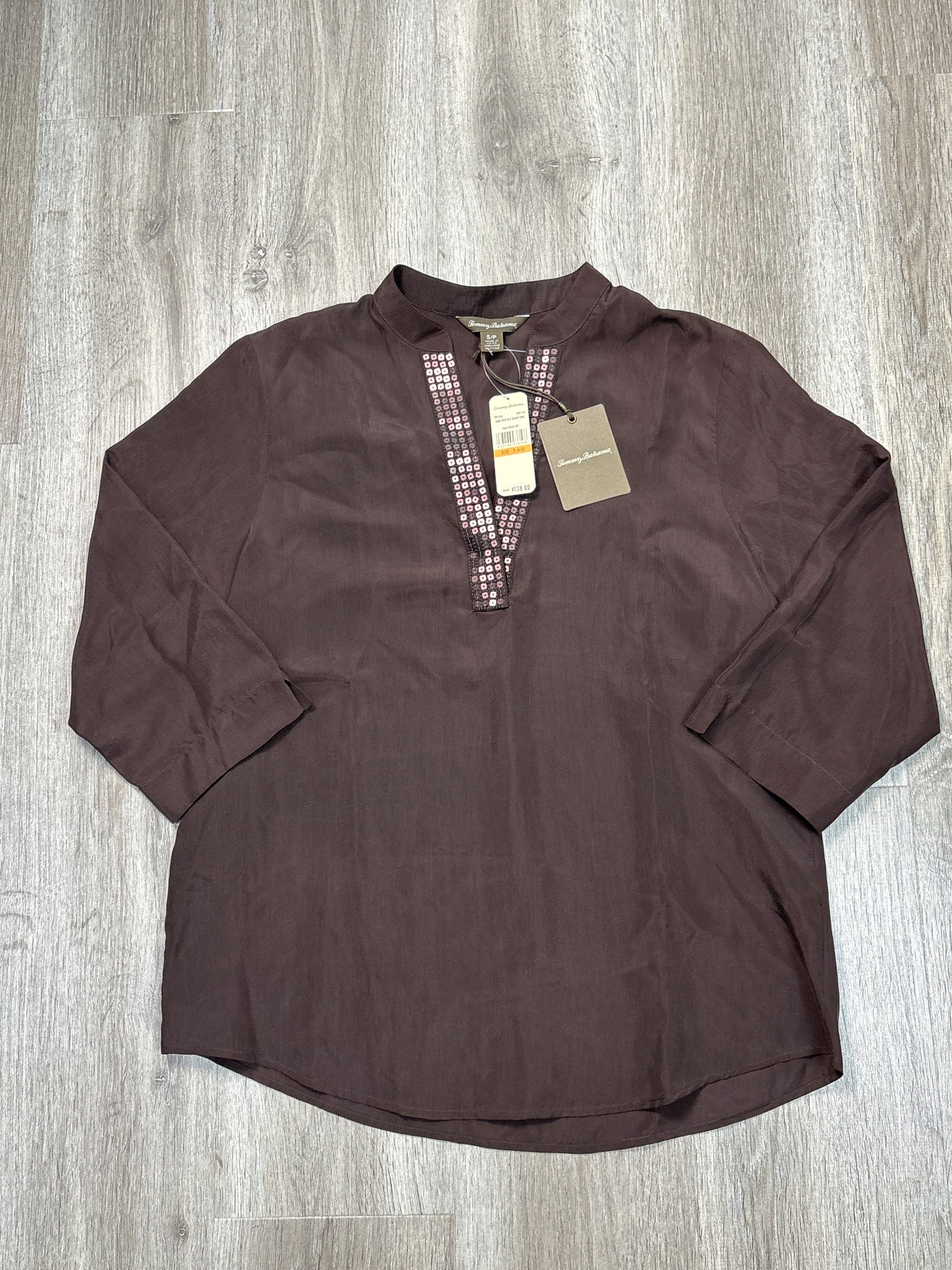 Blouse 3/4 Sleeve By Tommy Bahama In Brown, Size: S