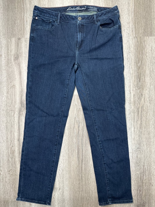 Jeans Straight By Eddie Bauer In Blue Denim, Size: 16