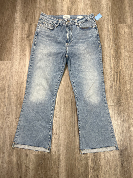 Jeans Cropped By Frame In Blue Denim, Size: 12