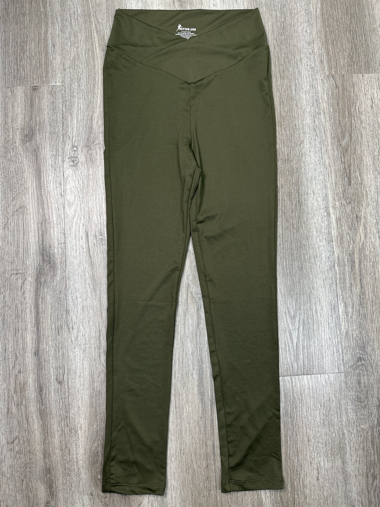 Athletic Leggings By Active Usa In Green, Size: M