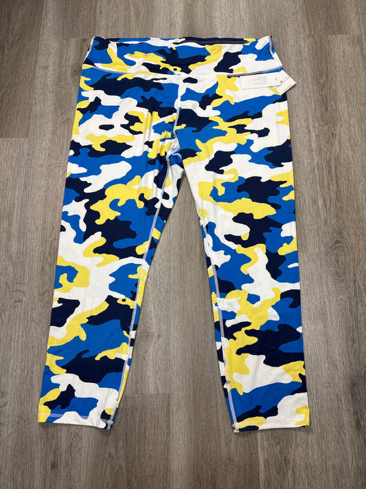 Athletic Leggings By PSK COLLECTIVE In Blue & Yellow, Size: 3x