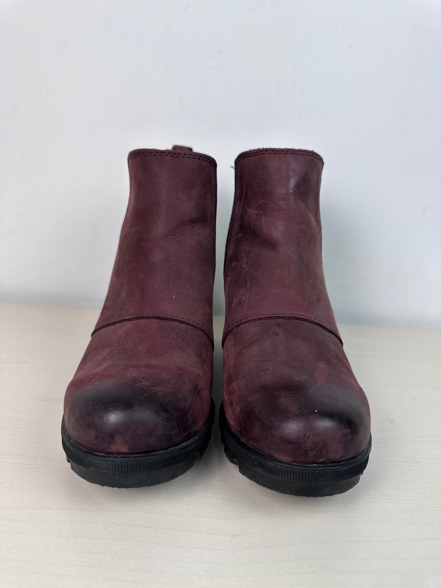 Boots Ankle Heels By Sorel In Maroon, Size: 8