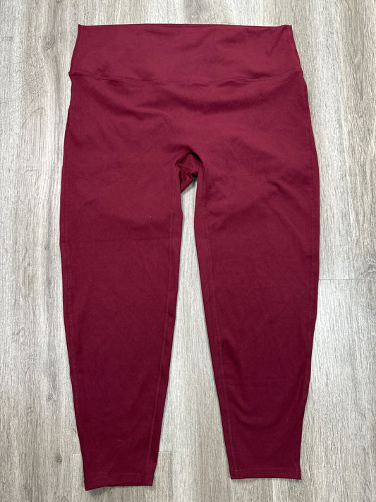 Athletic Leggings By Zenana Outfitters In Maroon, Size: 3x