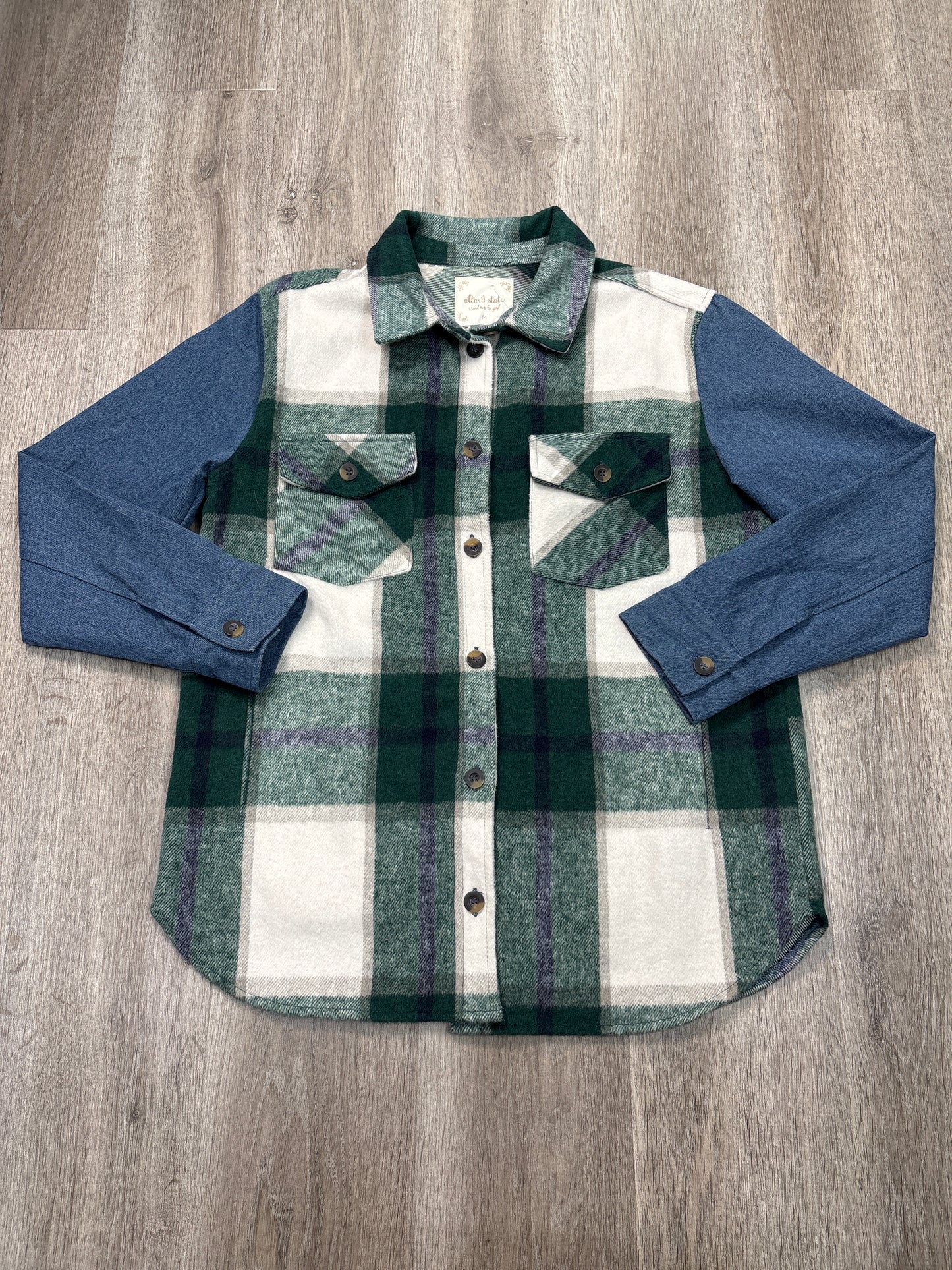 Jacket Shirt By Altard State In Green, Size: M