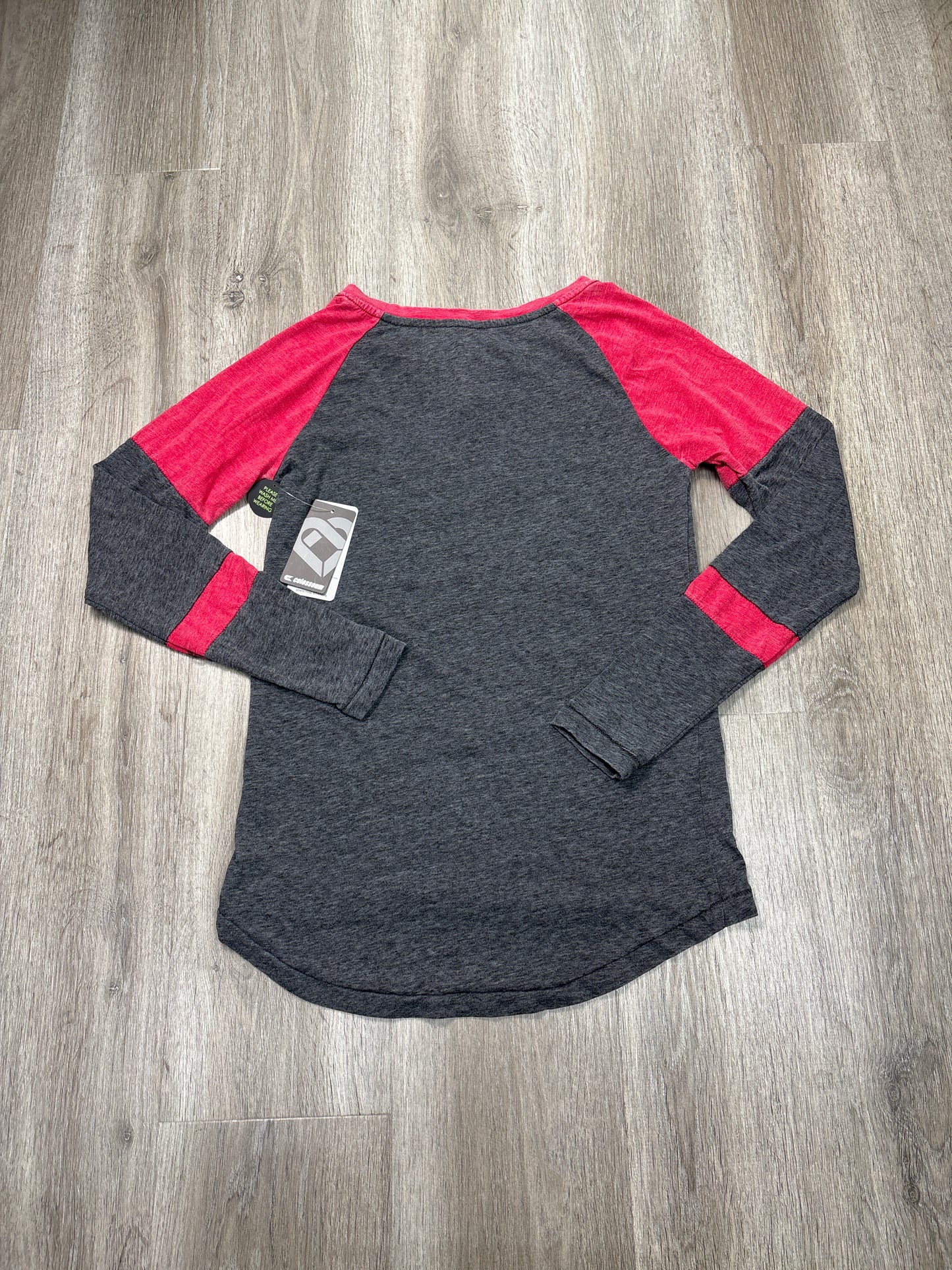 Top Long Sleeve By Colosseum In Grey & Red, Size: S