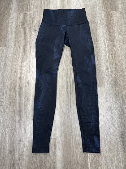 Athletic Leggings By Lululemon In Black & Blue, Size: S