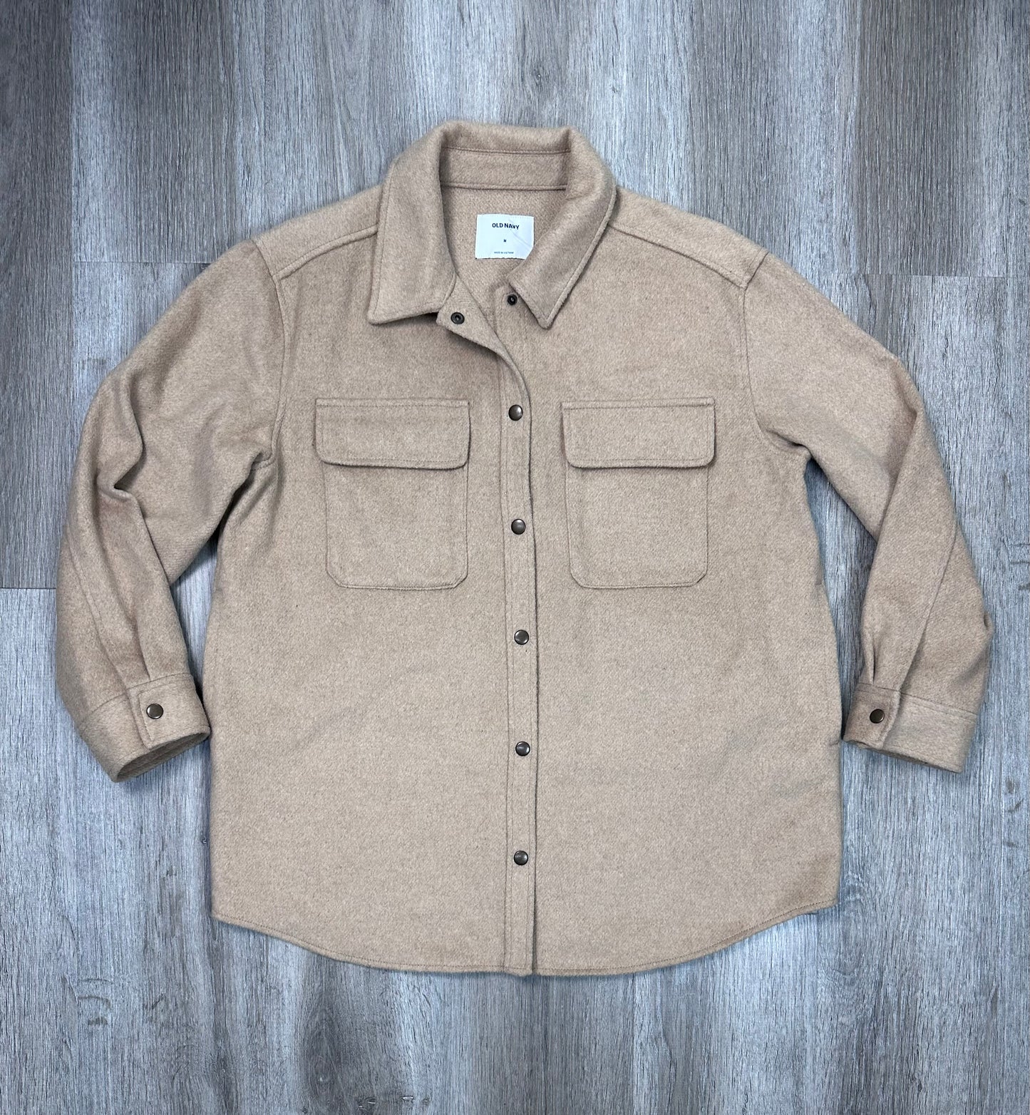 Jacket Shirt By Old Navy In Tan, Size: M