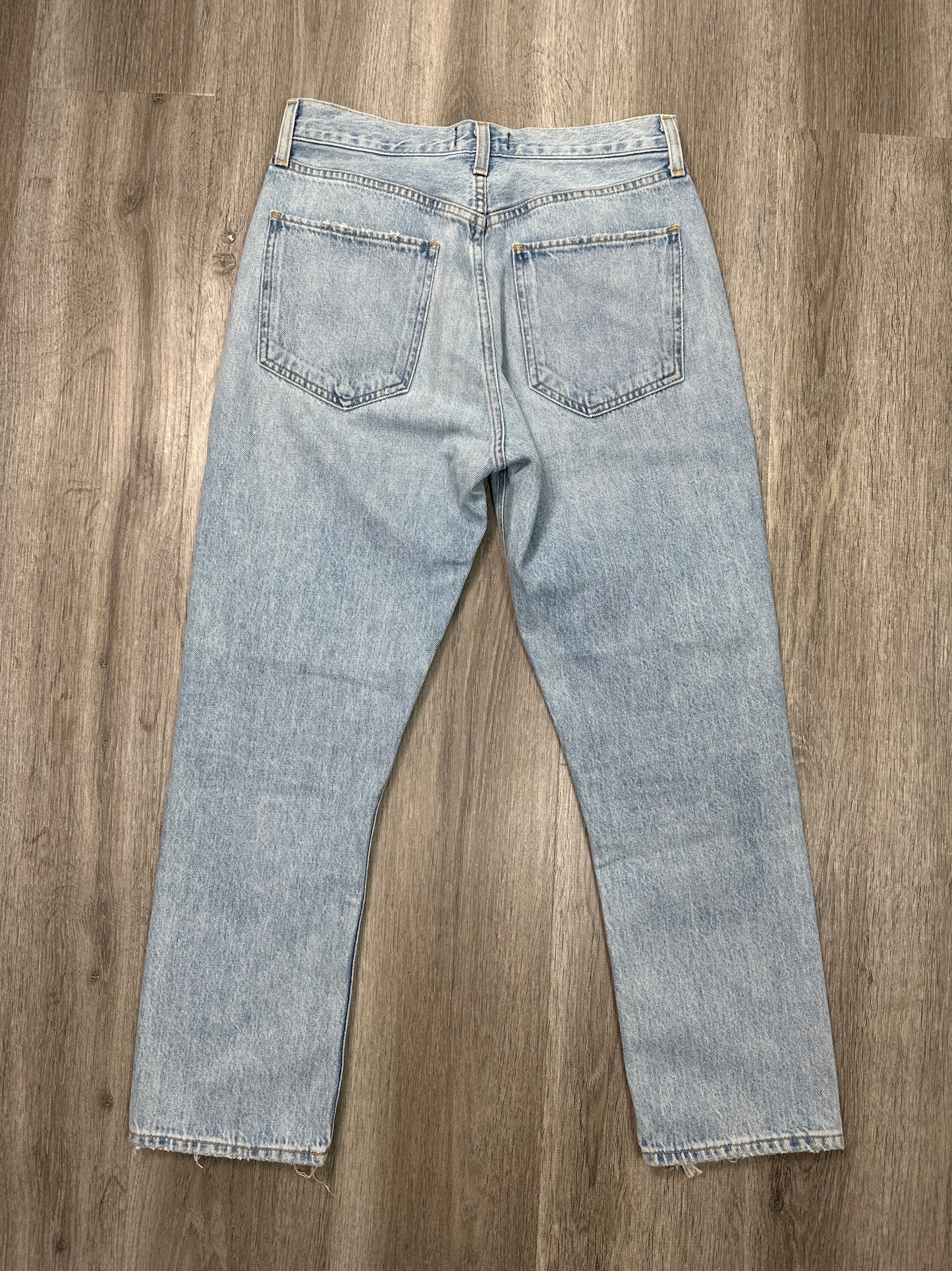 Jeans Straight By Agolde In Blue Denim, Size: 4