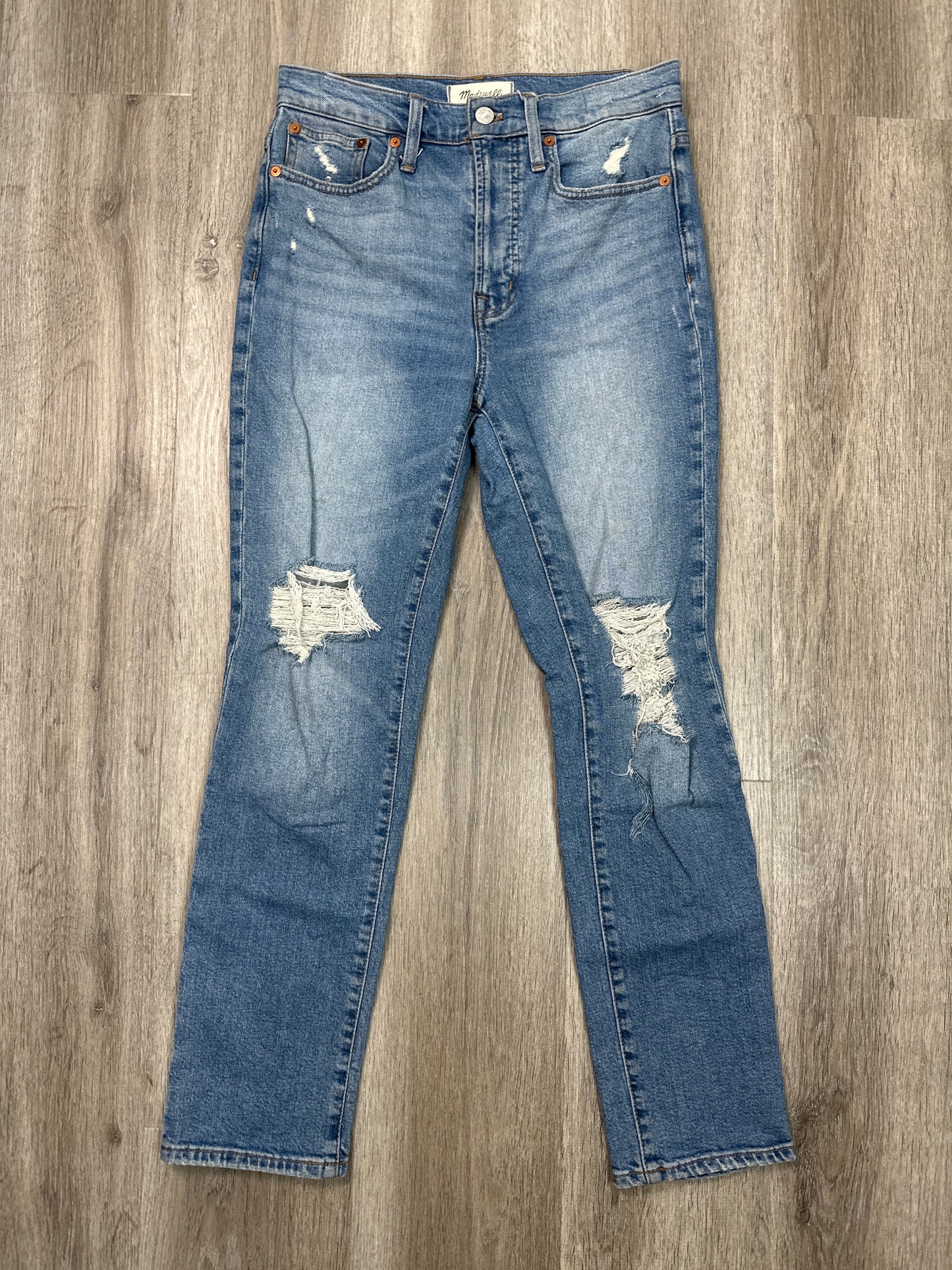 Jeans Straight By Madewell In Blue Denim, Size: 2