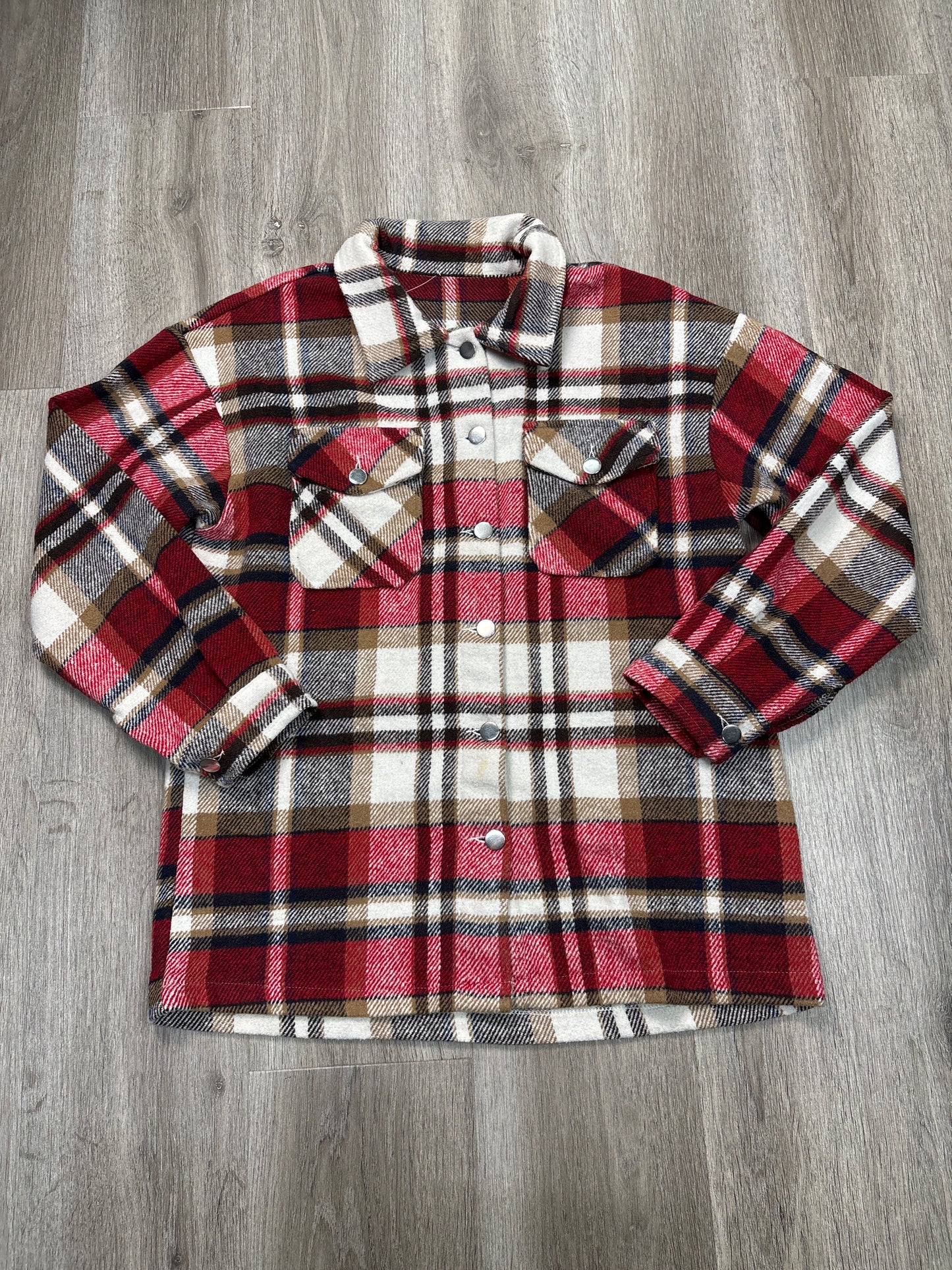 Jacket Shirt By Clothes Mentor In Plaid Pattern, Size: M