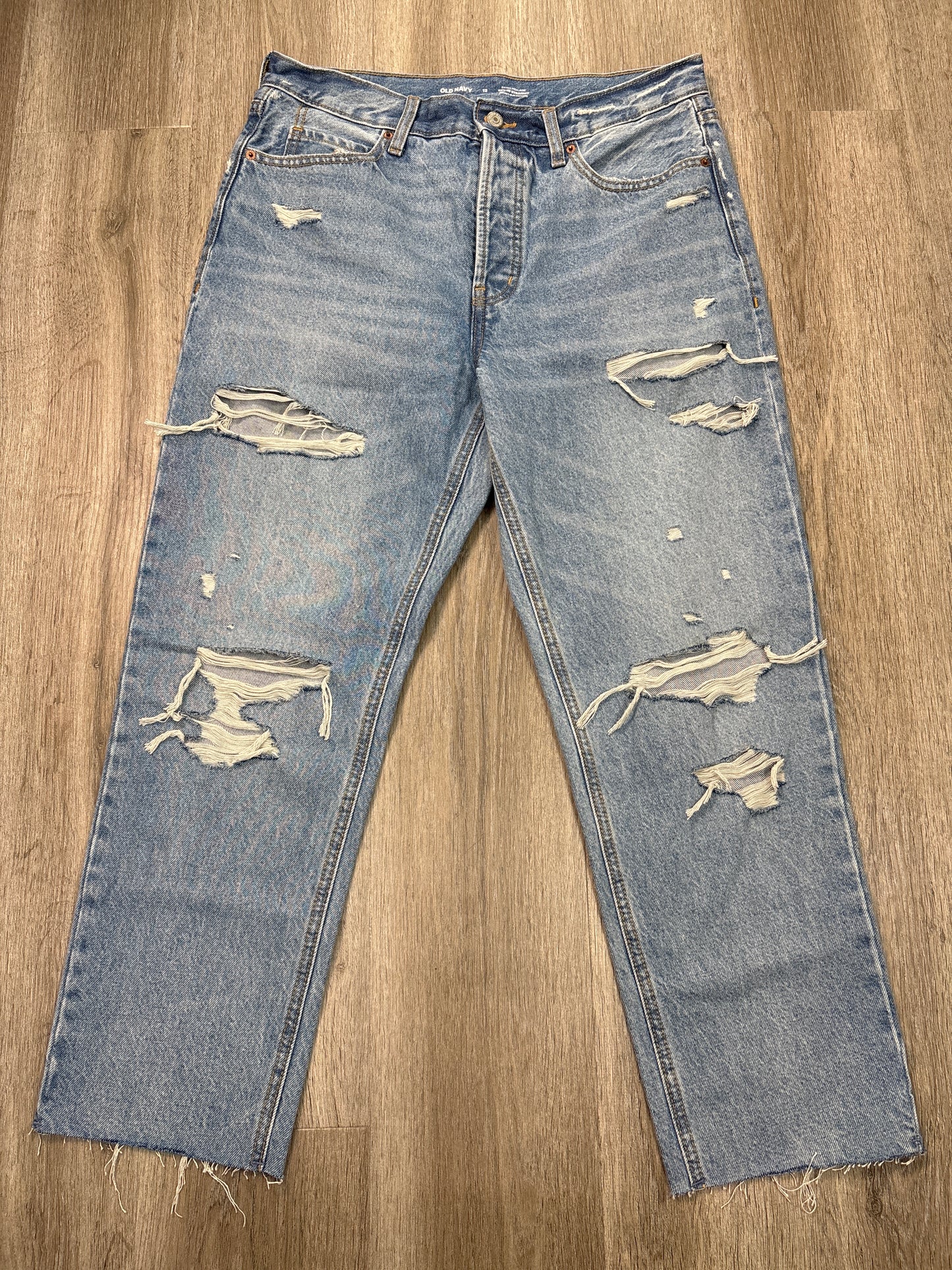 Jeans Straight By Old Navy In Blue Denim, Size: 12