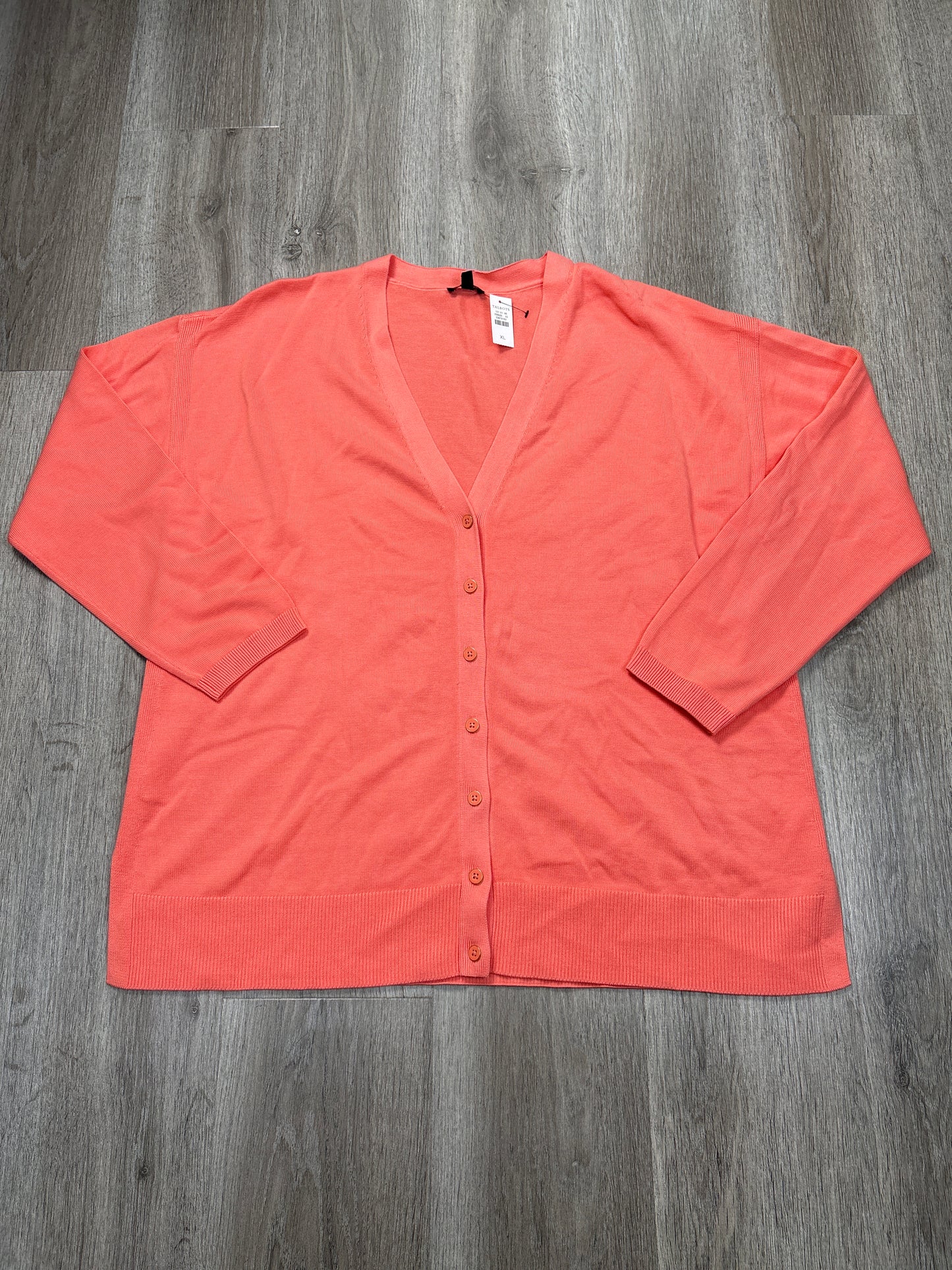 Cardigan By Talbots In Orange, Size: Xl