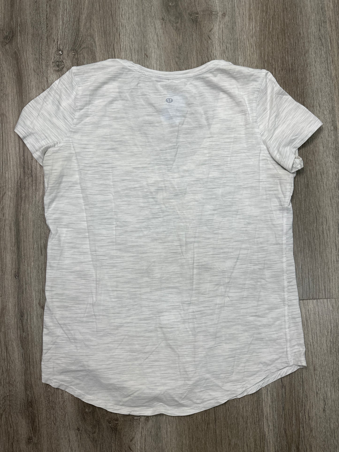 Athletic Top Short Sleeve By Lululemon In Grey, Size: S