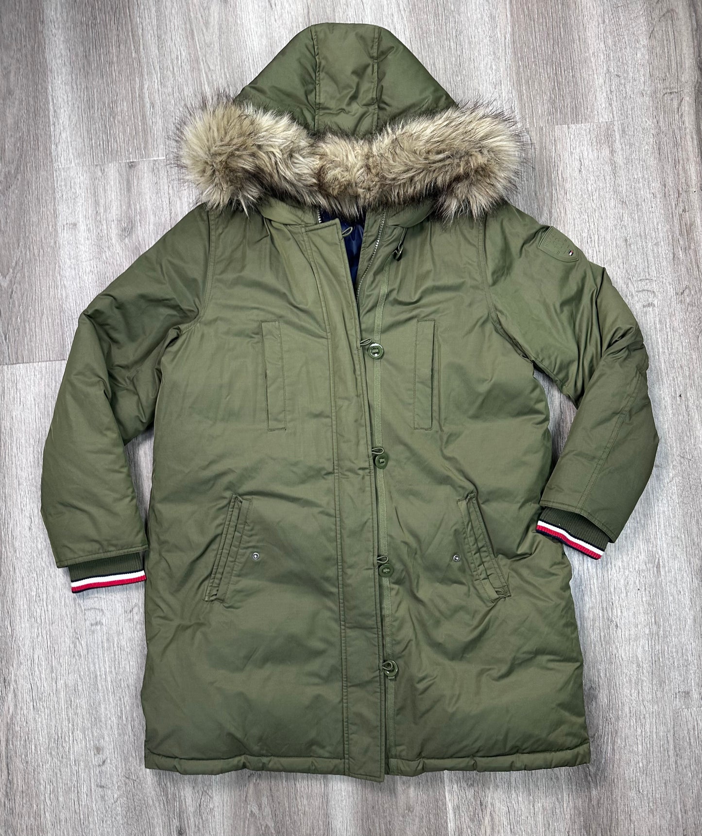 Coat Parka By Tommy Hilfiger In Green, Size: L