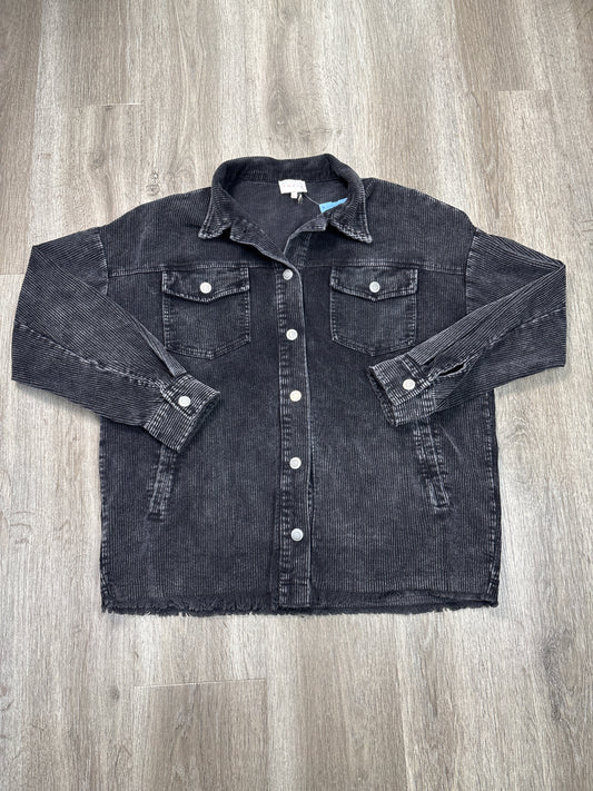 Jacket Shirt By Entro In Black Denim, Size: M