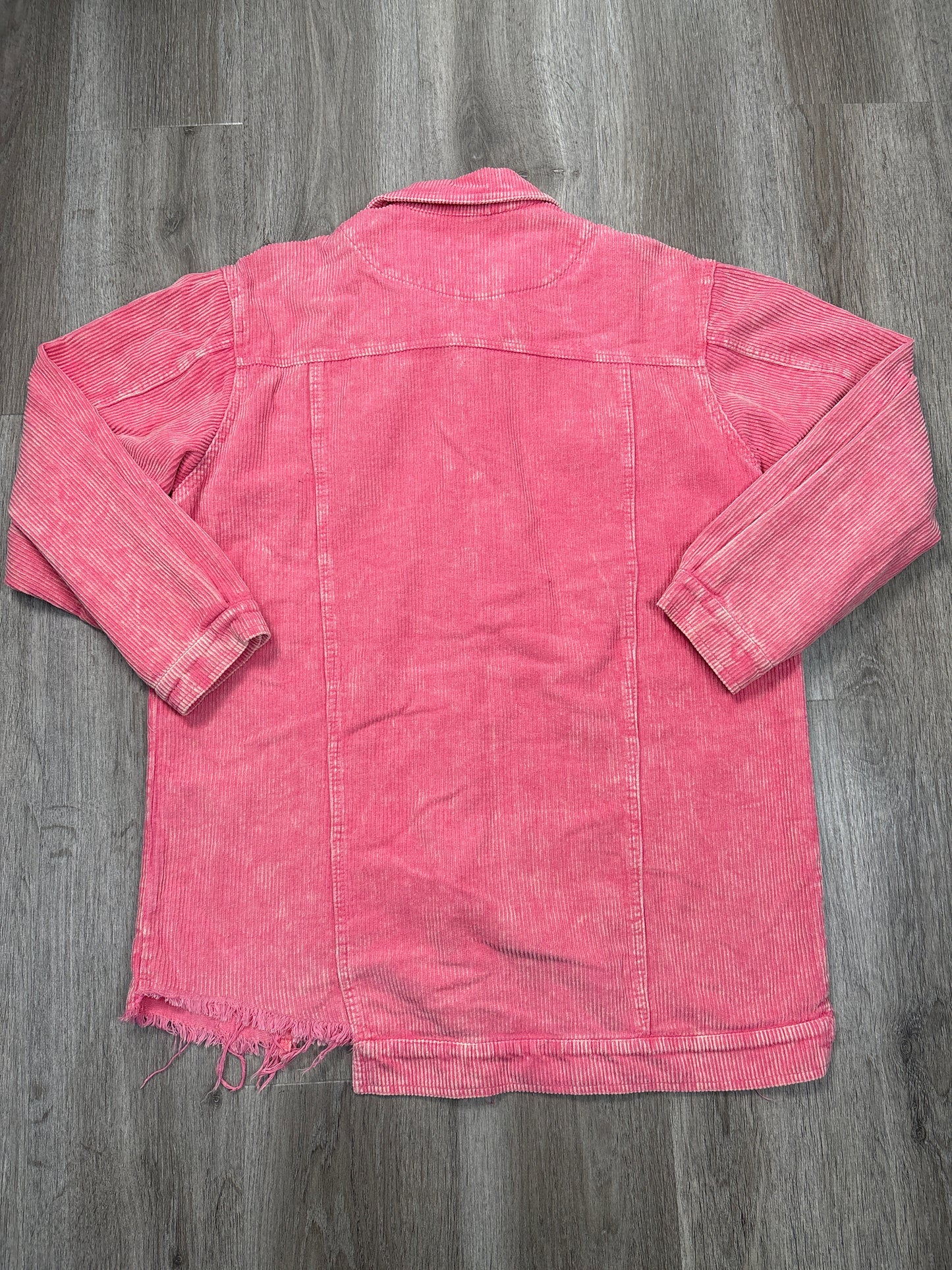 Jacket Shirt By Pol In Pink, Size: S