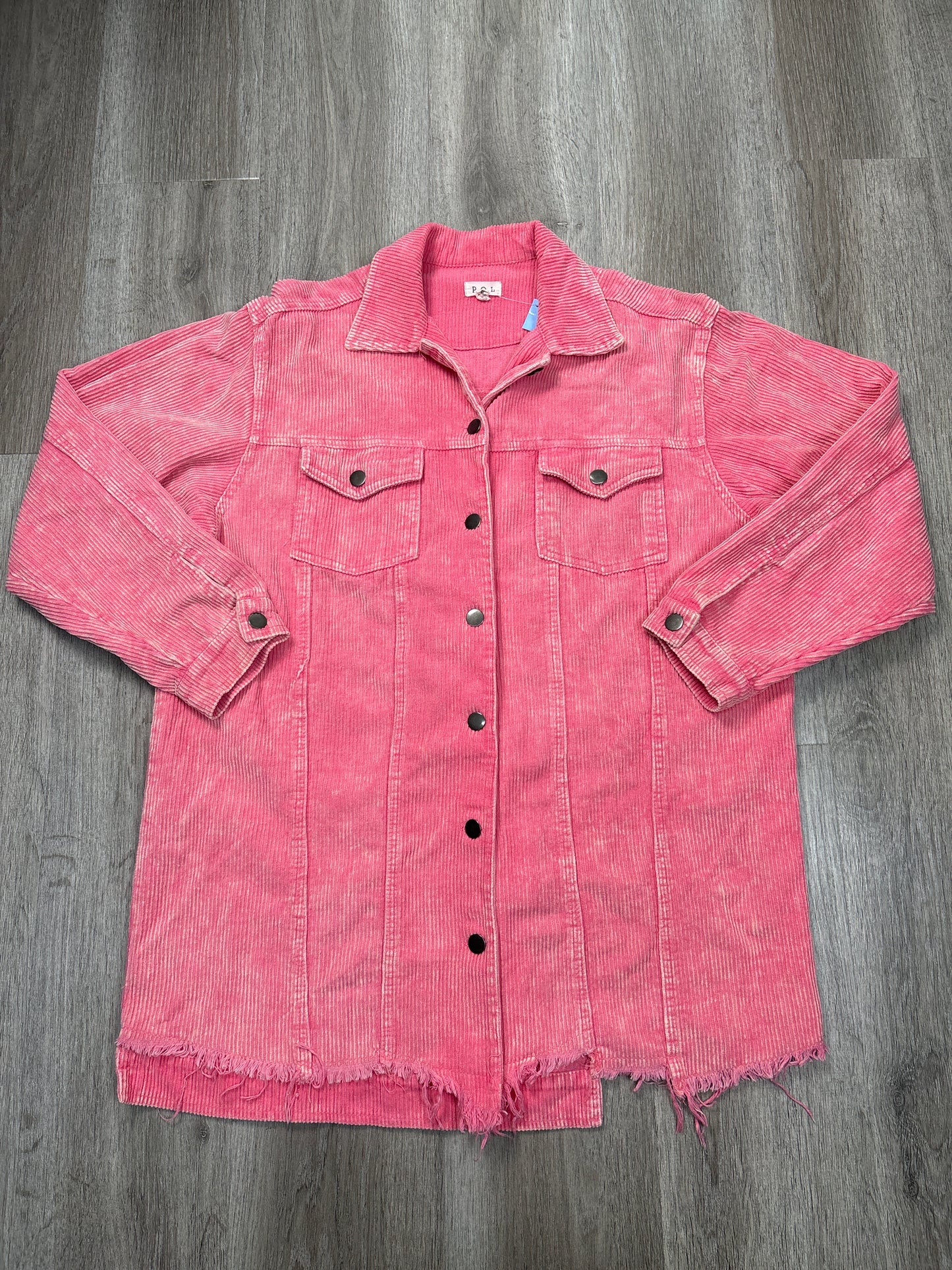 Jacket Shirt By Pol In Pink, Size: S