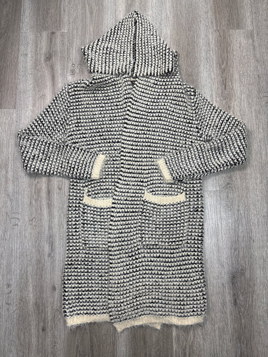 Sweater Cardigan By Ellie and Katie In Black & Cream, Size: Osfm