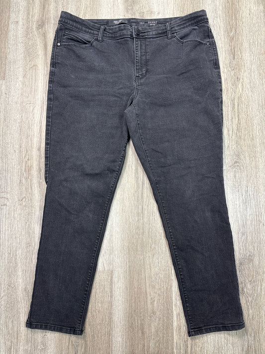 Jeans Skinny By Simply Vera In Black Denim, Size: 18