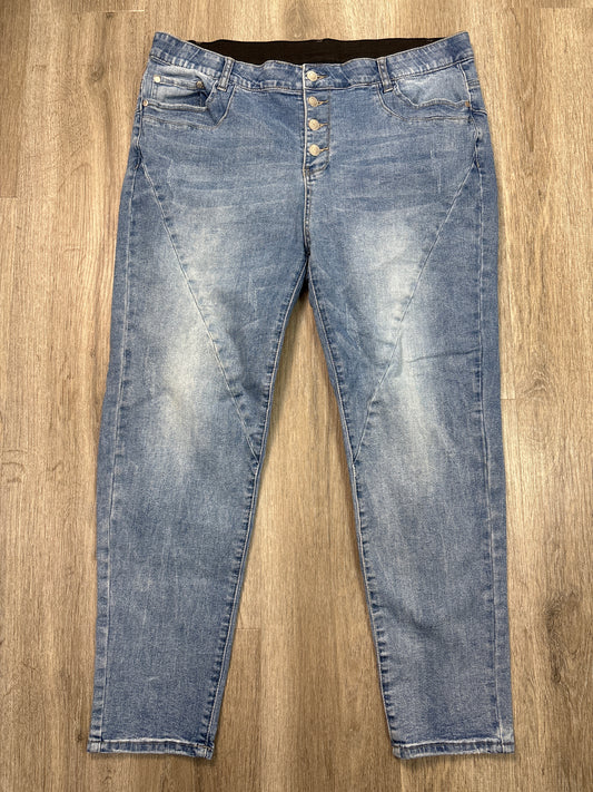 Jeans Skinny By Societie In Blue Denim, Size: 18