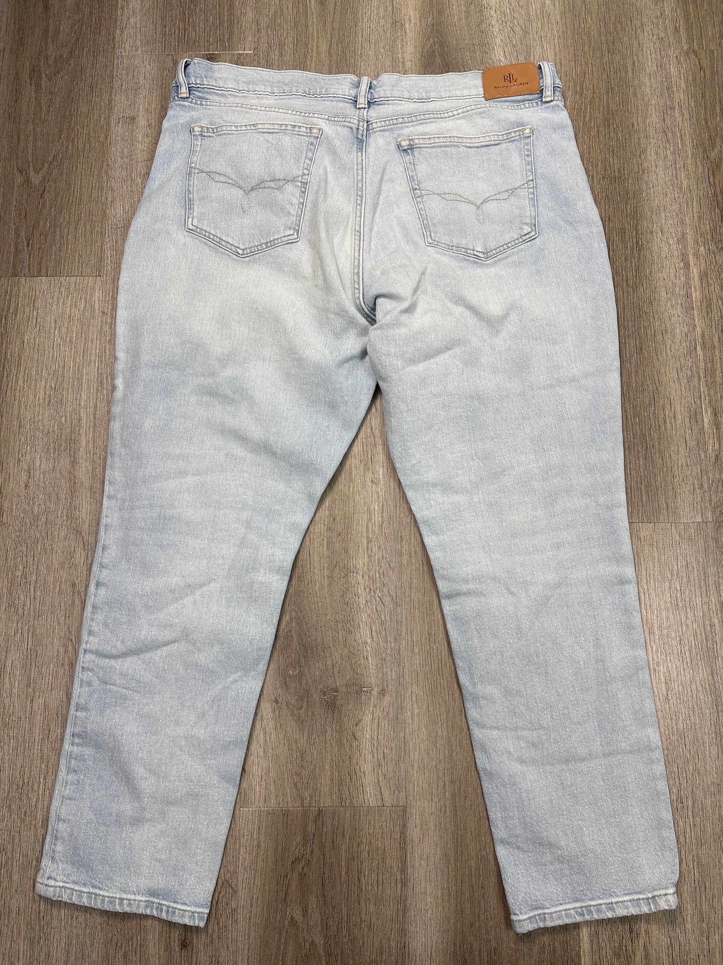 Jeans Straight By Lauren By Ralph Lauren In Blue Denim, Size: 16