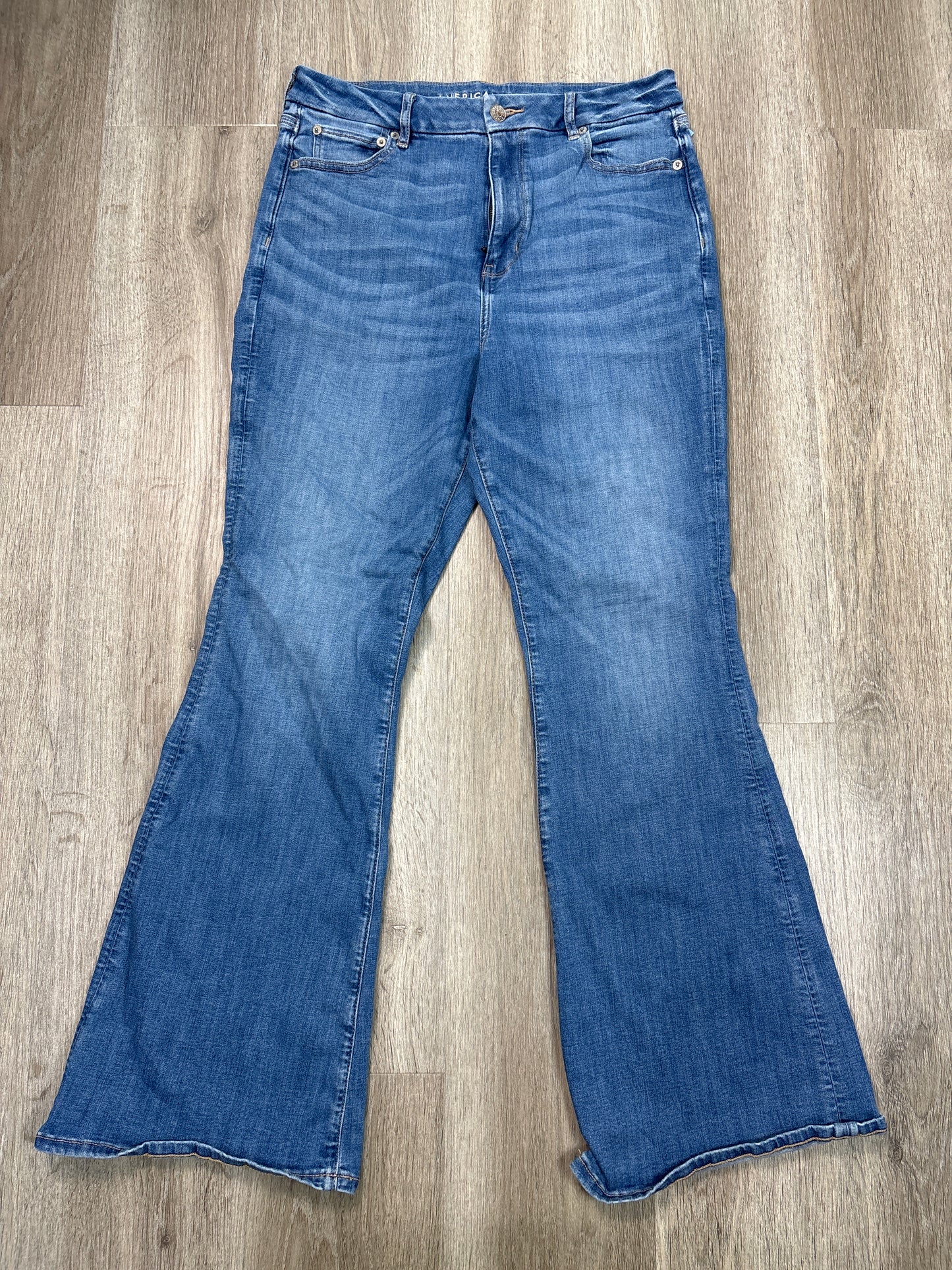 Jeans Flared By American Eagle In Blue Denim, Size: 10