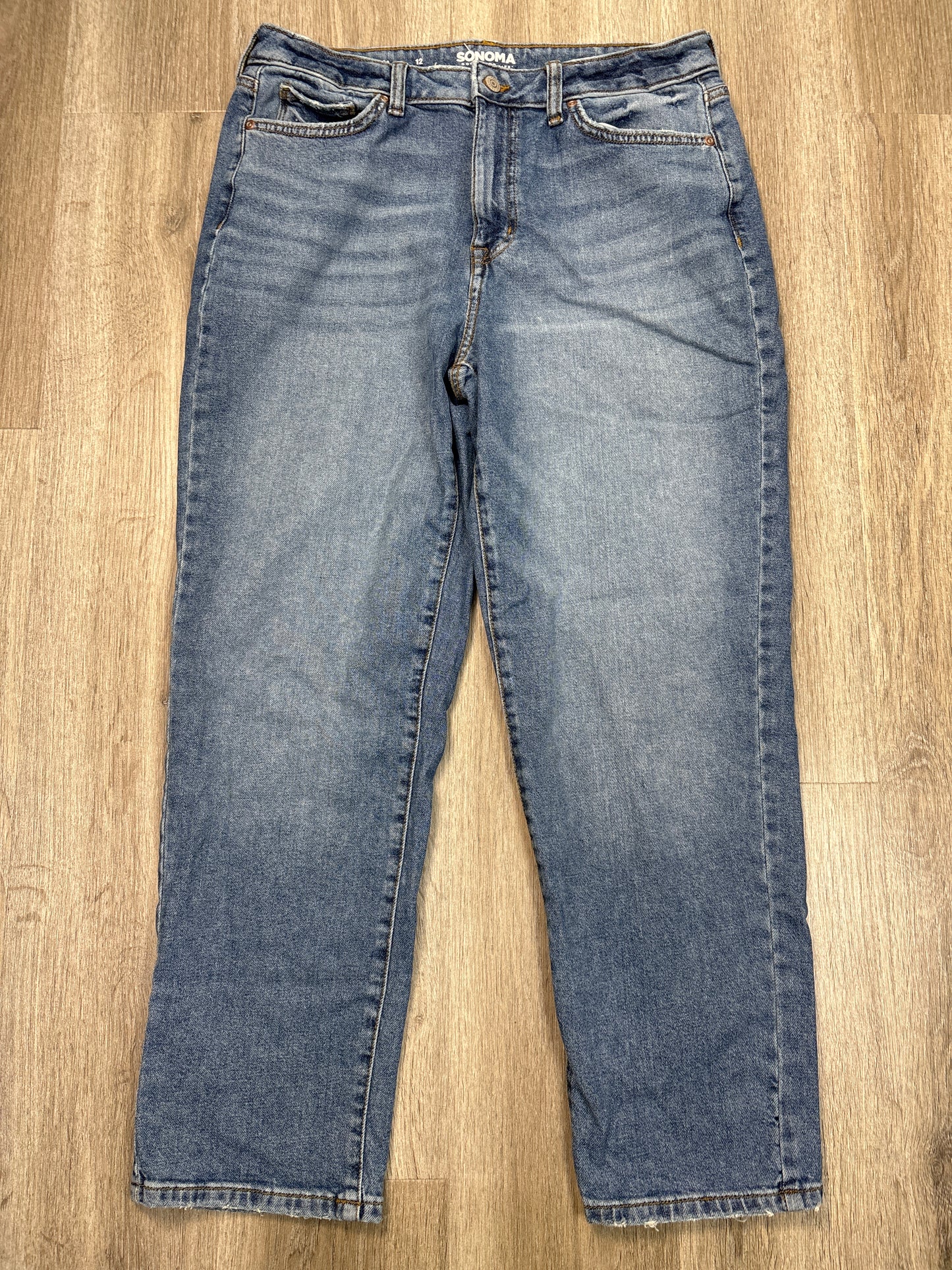 Jeans Straight By Sonoma In Blue Denim, Size: 12