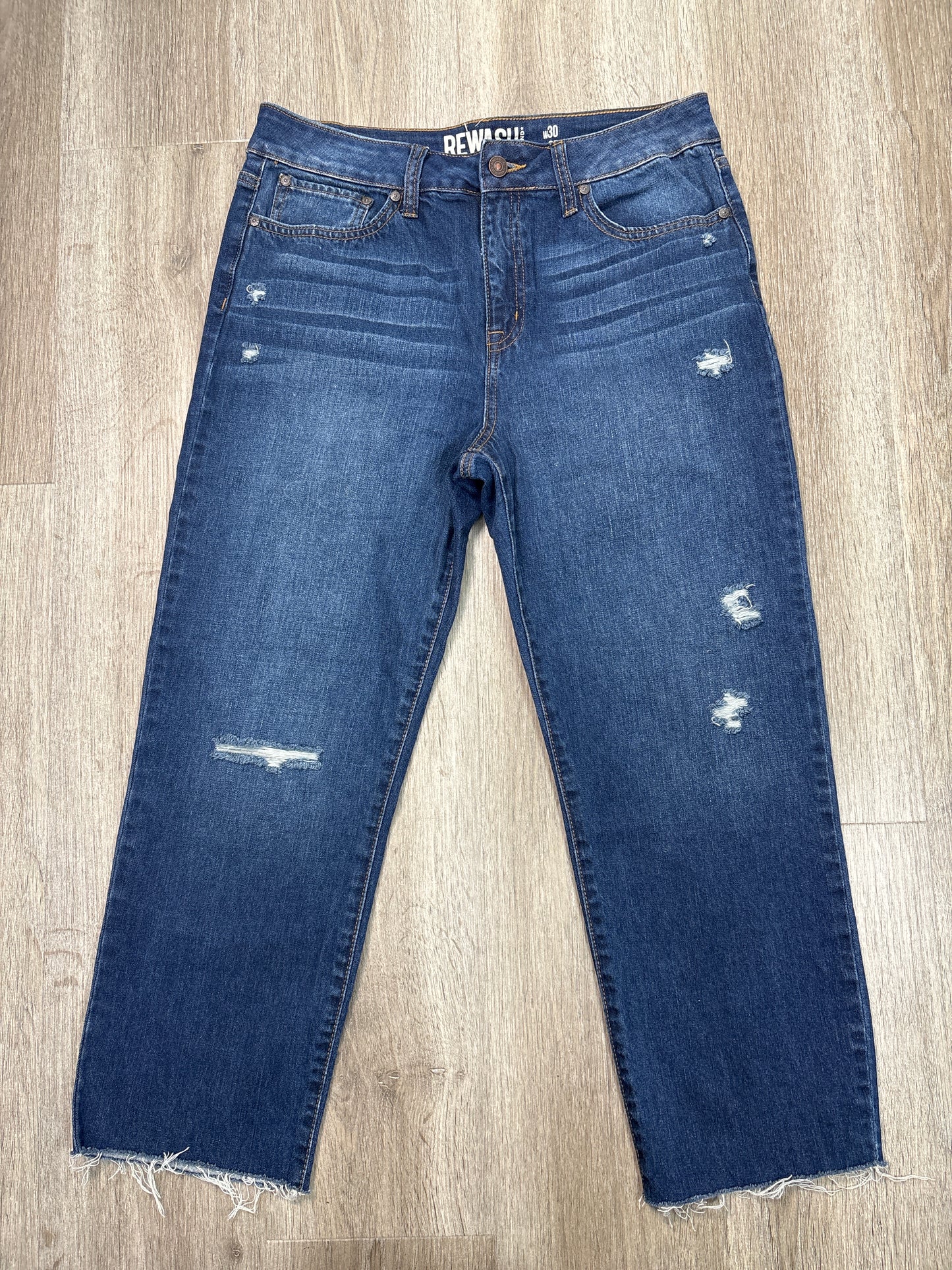 Jeans Straight By Rewash In Blue Denim, Size: 10