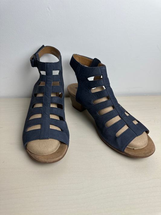 Sandals Heels Wedge By Clarks In Blue, Size: 11