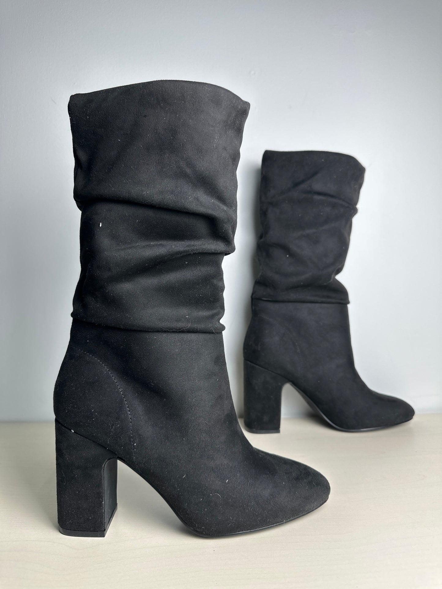 Boots Mid-calf Heels By Chinese Laundry In Black, Size: 9