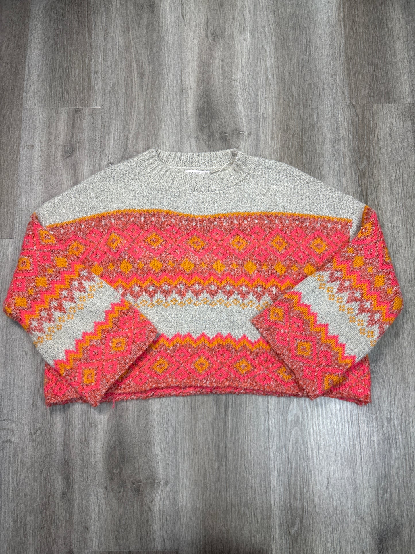 Sweater By Sincerely Jules In Grey & Pink, Size: M