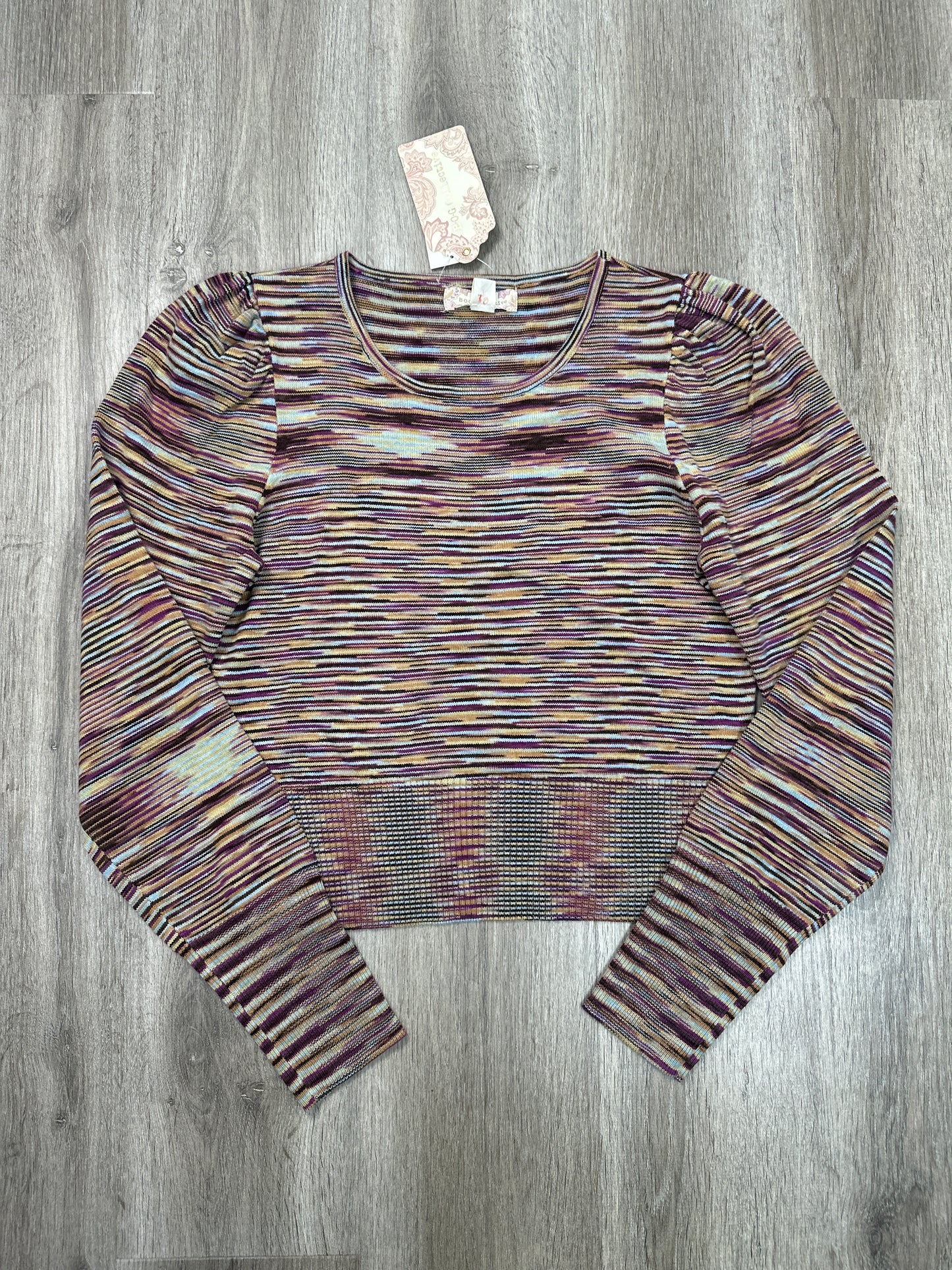 Top Long Sleeve By BOG COLLECTIVE In Striped Pattern, Size: M