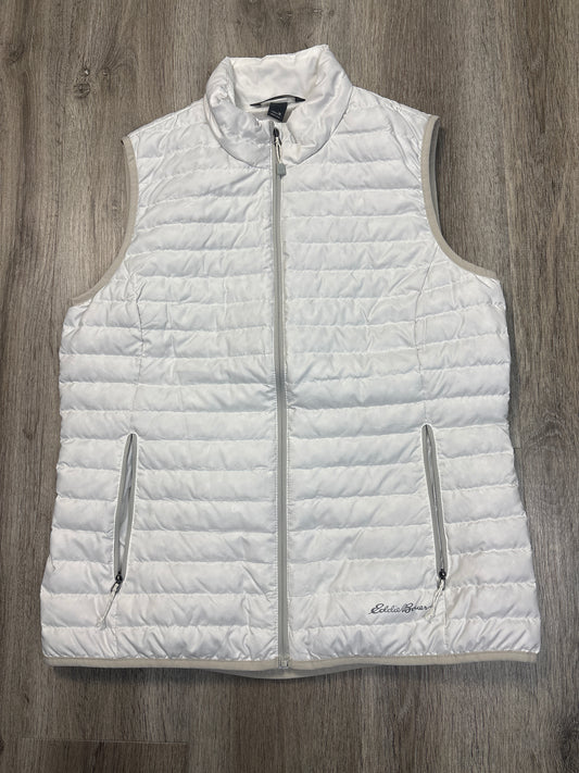 Vest Puffer & Quilted By Eddie Bauer In White, Size: M