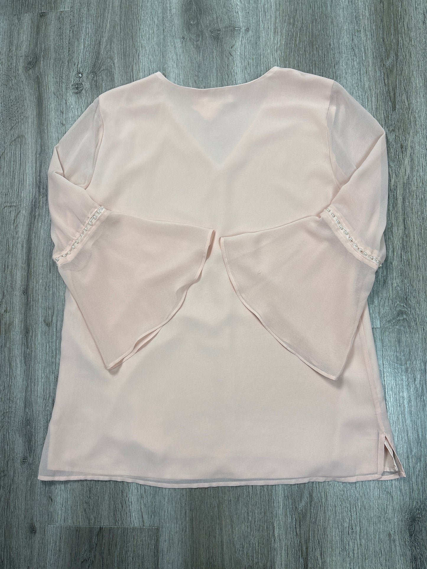 Blouse Long Sleeve By Calvin Klein In Pink, Size: M