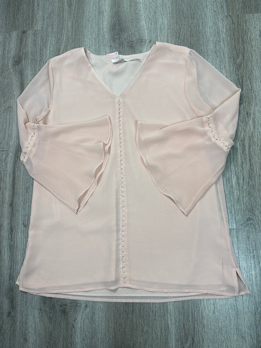 Blouse Long Sleeve By Calvin Klein In Pink, Size: M