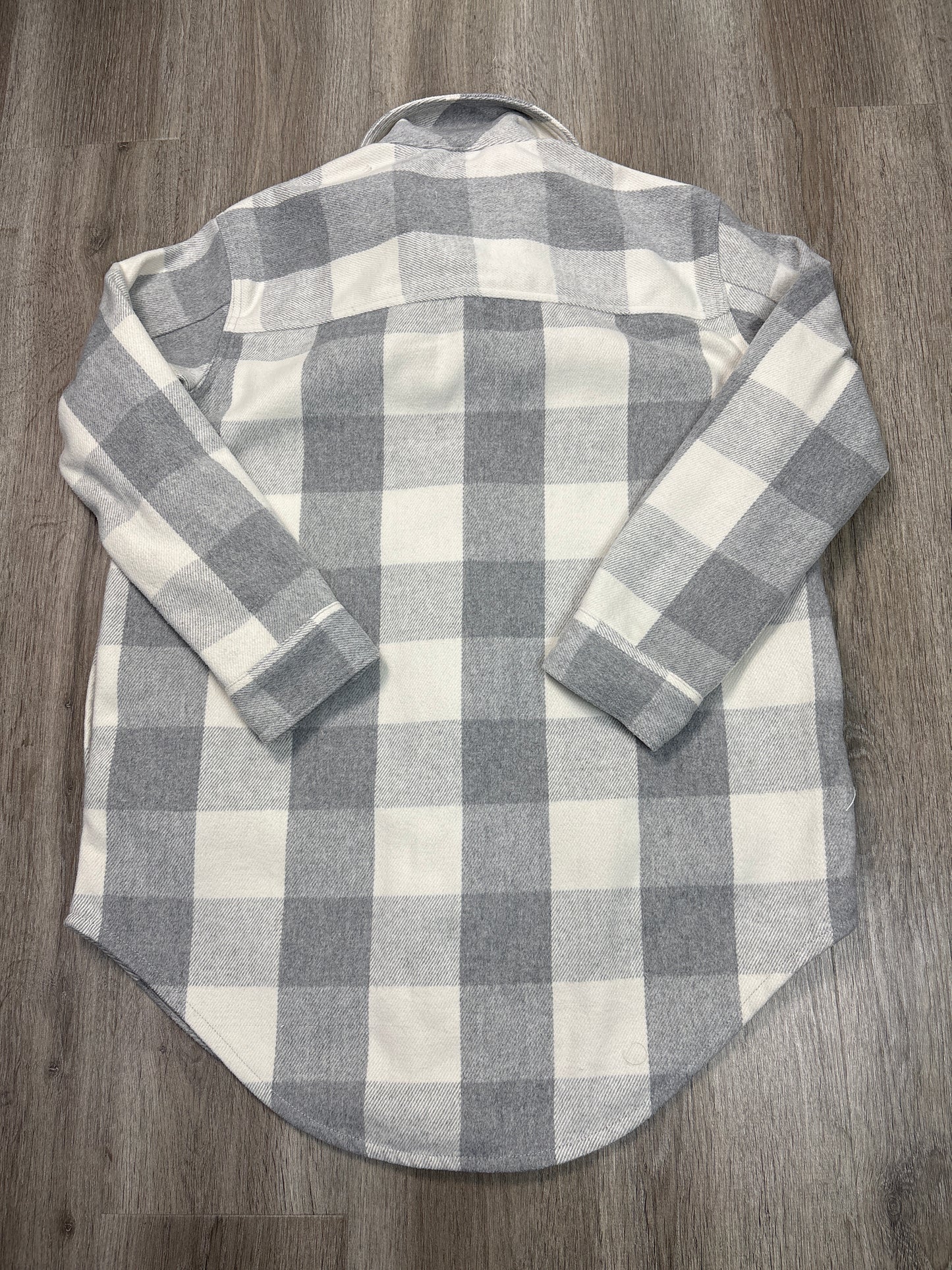 Jacket Shirt By Old Navy In Grey & White, Size: M