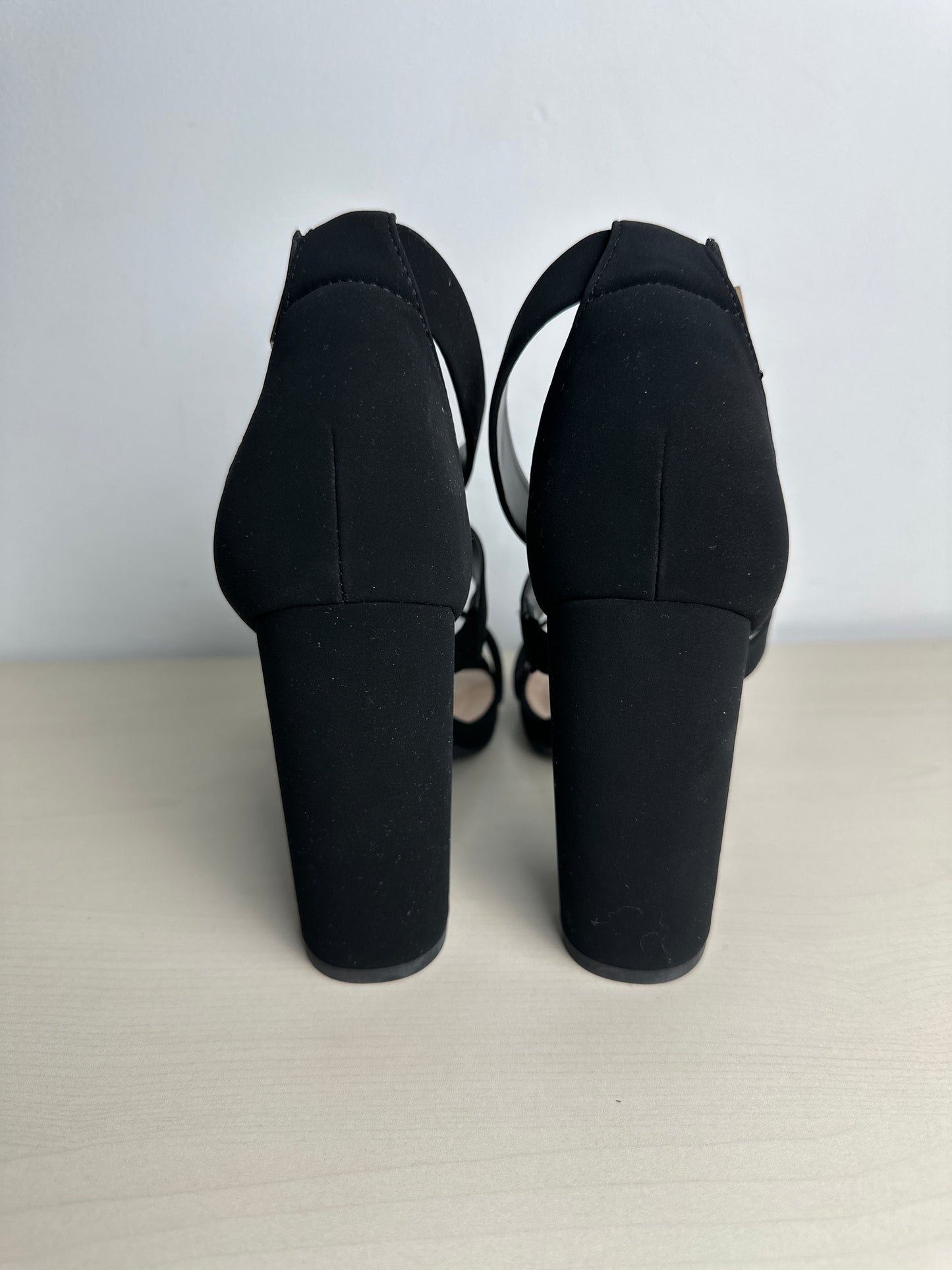 Sandals Heels Block By Delicious In Black, Size: 9