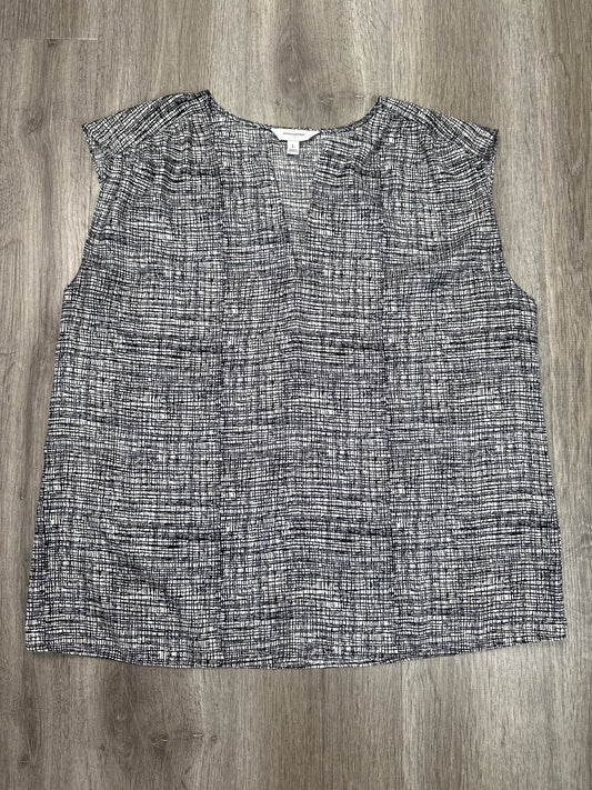 Top Sleeveless By Banana Republic In Black & White, Size: L