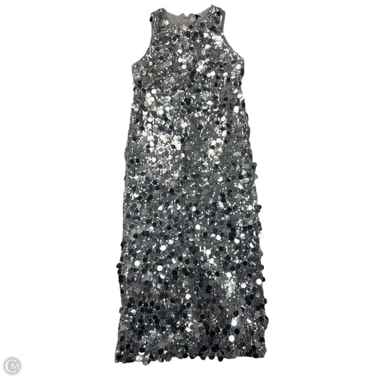 Dress Casual Maxi By Petal and Pup In Silver, Size: L