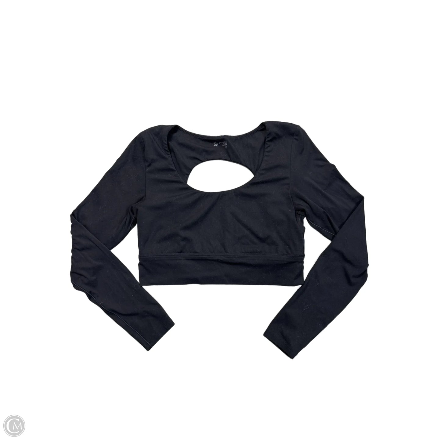 Athletic Top Long Sleeve Crewneck By Aerie In Black, Size: L