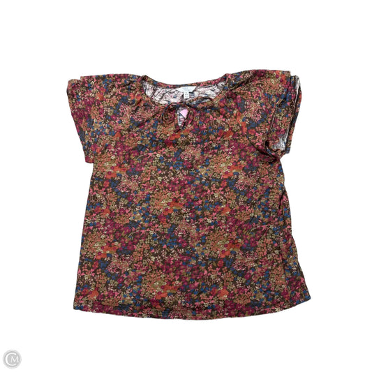 Top Short Sleeve By Time And Tru In Floral Print, Size: S