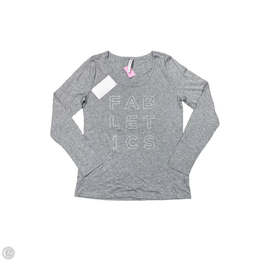 Top Long Sleeve By Fabletics In Grey, Size: Xl