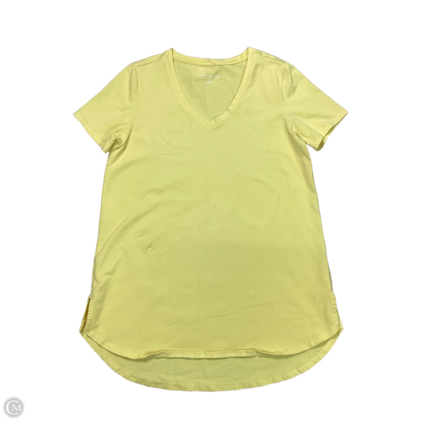 Top Short Sleeve Basic By Soft Surroundings In Yellow, Size: M