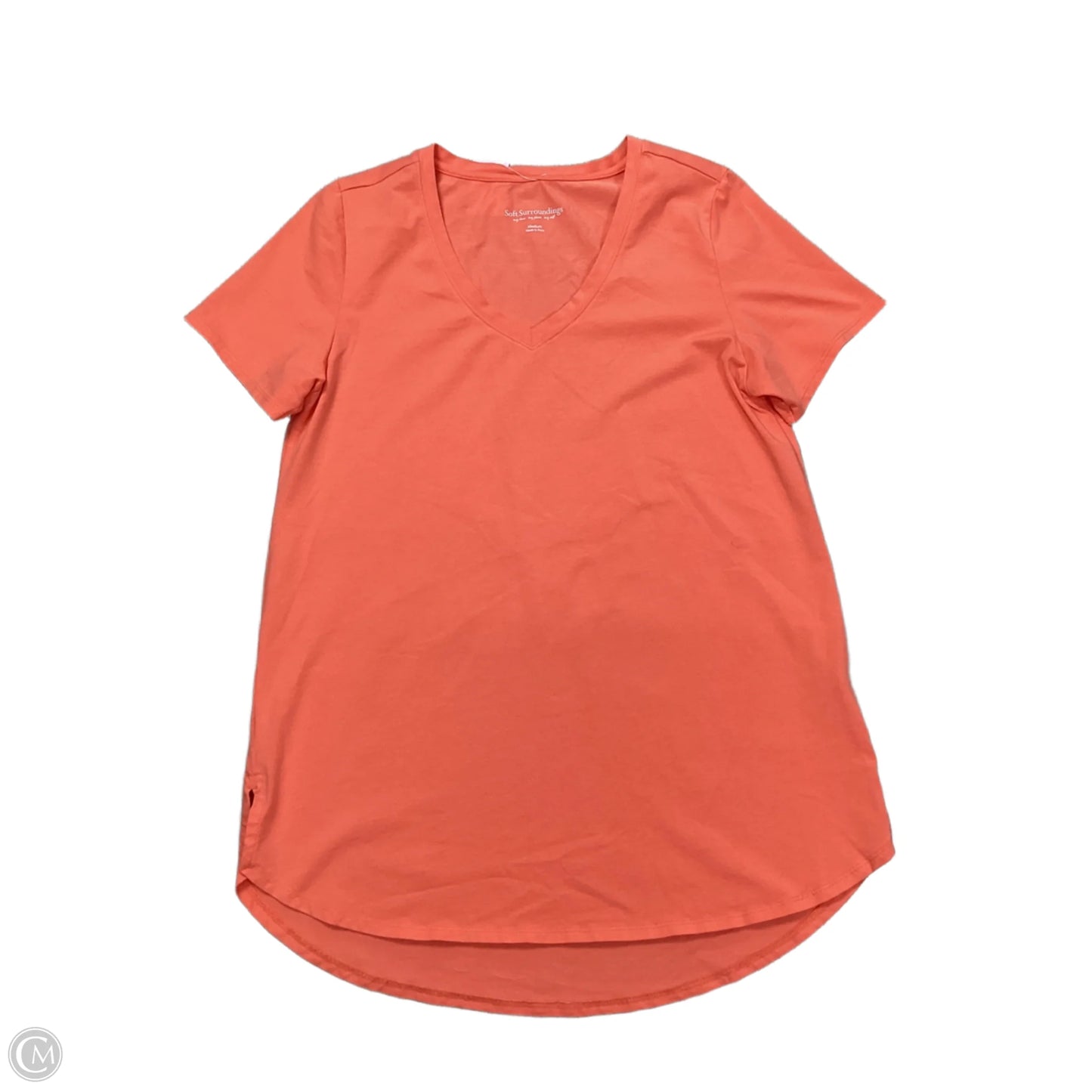 Top Short Sleeve Basic By Soft Surroundings In Orange, Size: M