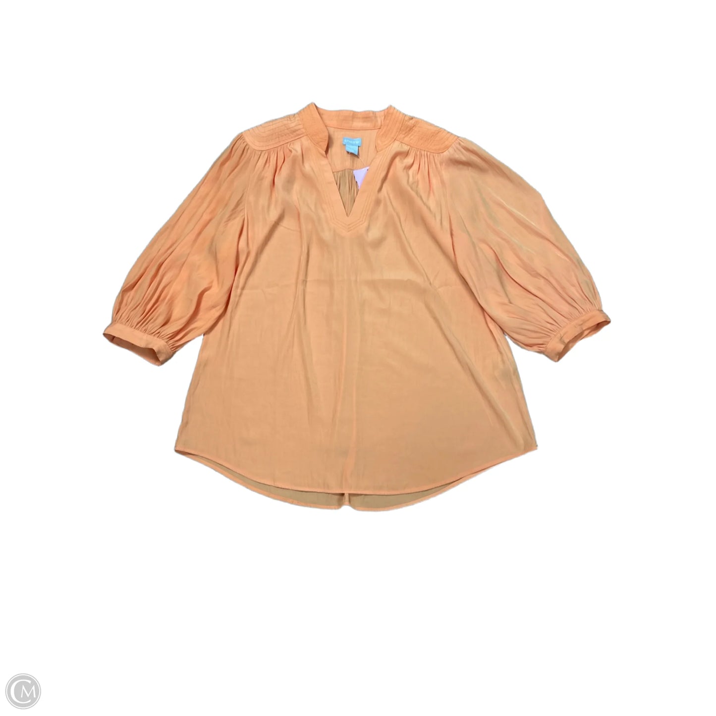 Blouse 3/4 Sleeve By Chicos In Orange, Size: L