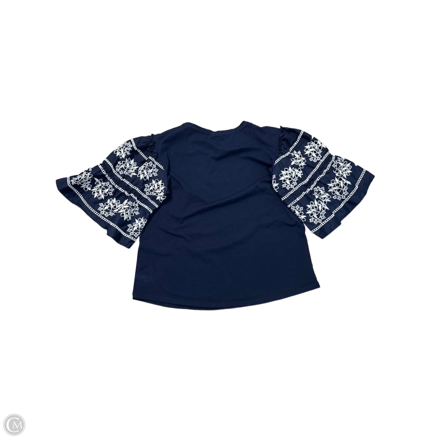 Blouse Short Sleeve By Chicos In Navy, Size: L