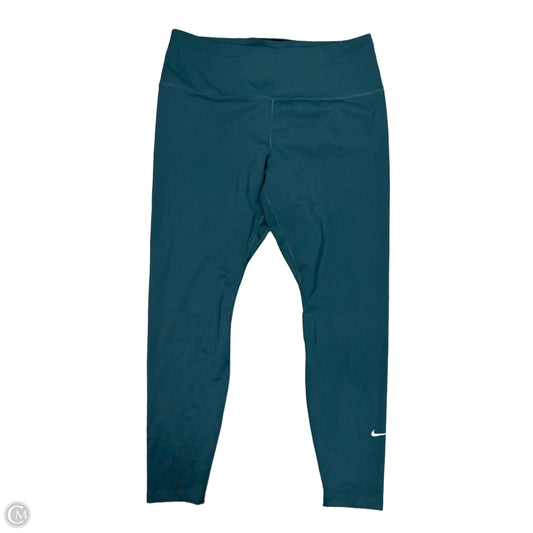 Athletic Leggings By Nike Apparel In Teal, Size: Xl